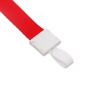 Лента для бейджа, ширина-15 мм, длина-80 см, с пластиковым держателем, красная - Фото 2