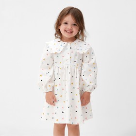 Платье детское с воротником KAFTAN р.30 (98-104 см) белый