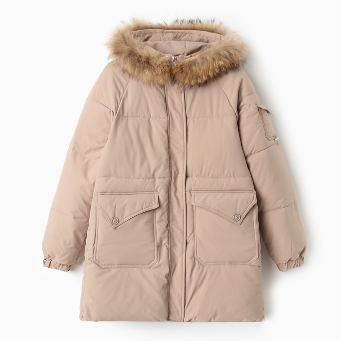 Куртка женская зимняя, цвет бежевый, размер 50 - Фото 1