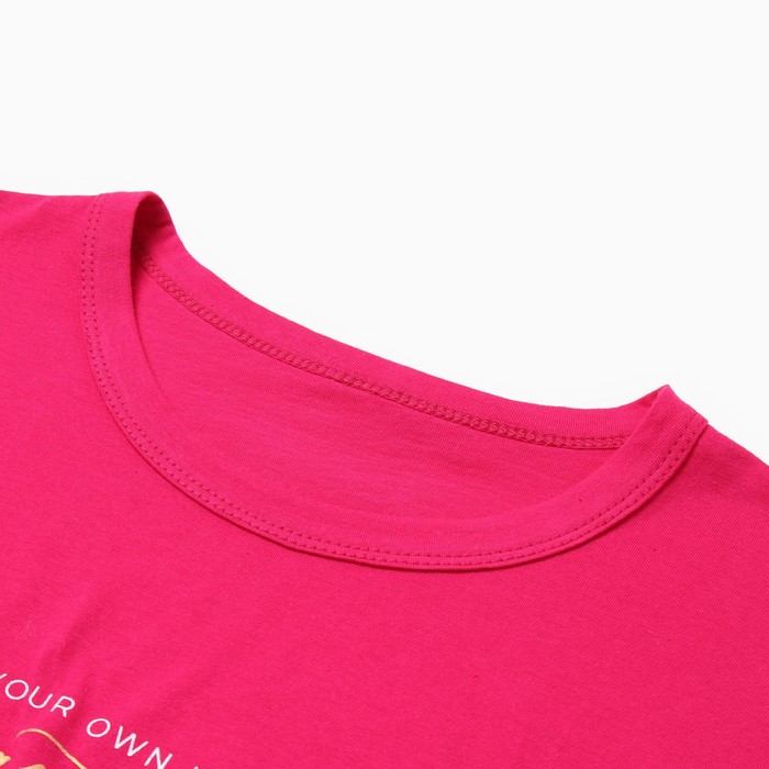 Комплект женский домашний (футболка/брюки), цвет розовый/чёрный, размер 44 - фото 1909424687