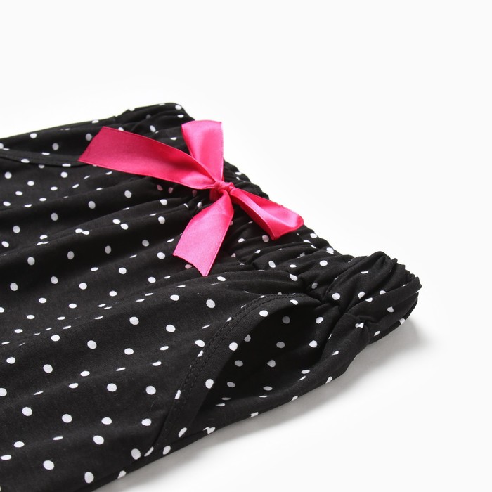 Комплект женский домашний (футболка/брюки), цвет розовый/чёрный, размер 44 - фото 1909424691