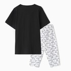 Комплект женский домашний (футболка/бриджи), цвет чёрный/серый, размер 50 - фото 23457133