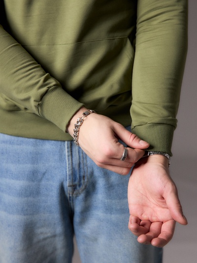 Толстовка мужская с капюшоном MIST Men's casual размер 56, зеленый