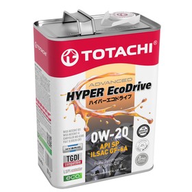 Масло моторное Totachi HYPER Ecodrive Fully 0W-20, SP/RC/GF-6A, синтетическое, 4 л