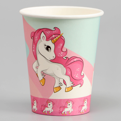 Стаканы бумажные одноразовые «Единорог», 6 шт.