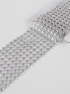 Лента с имитацией страз, ажурная, 5.5 см, 1.5 м, цвет серебряный - Фото 2