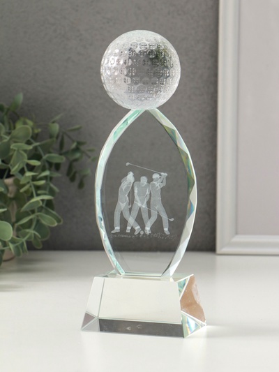 Сувенир стекло "Стела наградная. Гольф" 8х6х20,5 см