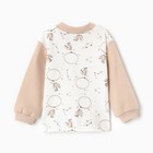 Кофточка детская, цвет бежевый/зайцы, рост 56 см - фото 23475099