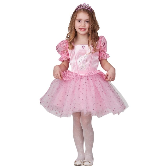 Карнавальный костюм ""Принцесса-малышка" розовая, платье, диадема, р.104-52 - Фото 1