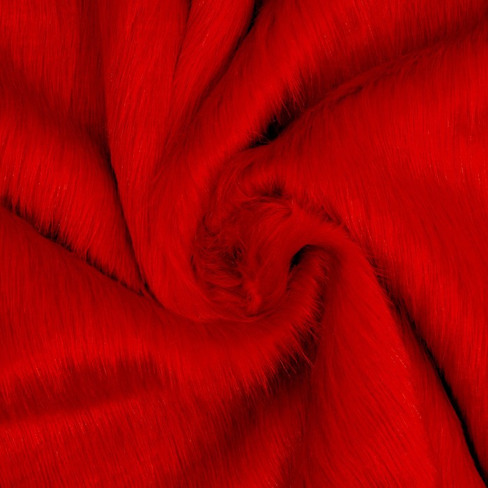 Лоскут c мехом на трикотажной основе, 50 × 50 см, цвет малиновый - Фото 1