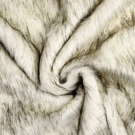 Лоскут «Мех» на трикотажной основе, 100 × 150 см, цвет белый с серый