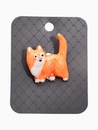 Брошь «Кот» домашний, цвет бело-коричневый в золоте 9626916