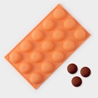 Форма для конфет и шоколада «Цветы. Хризантема», силикон, 29×17×2 см, 15 ячеек, персиковая - Фото 2