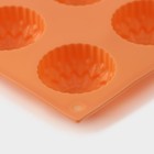 Форма силиконовая для выпечки «Цветы. Хризантема», 29×17×2 см, 15 ячеек, цвет оранжевый - Фото 5