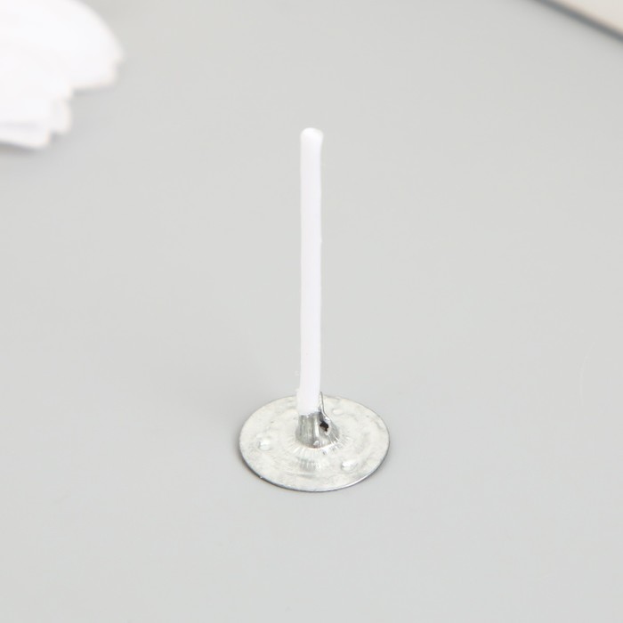 Фитиль для свечи хлопок, металл белый 2,6 см - Фото 1