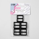 Пряжка регулирующая, двухщелевая, вн. ширина=20 мм, s=2.5 мм, 5 шт., матовая, чёрная - Фото 3