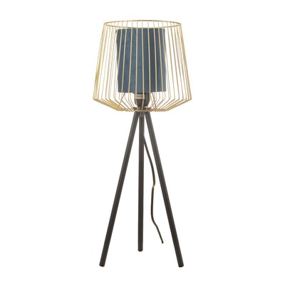 Настольная лампа 42872/1BK Е27 40 Вт синий золото 24×24×57 см RISALUX