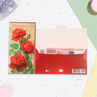 Конверт для денег "С Днём Рождения!" тиснение, красные розы, 16,5х8,5 см - фото 8423472