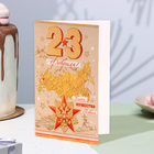 Открытка  "С Праздником! 23 Февраля!" конгрев, тиснение, карта, 12,5х19,4 см (комплект 10 шт) - фото 24618525