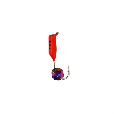 Мормышка Столбик с граненым шариком "Хамелеон" (красный), вес 0.5 г, размер 2