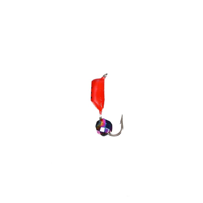 Мормышка Столбик с граненым шариком "Хамелеон" (красный), вес 1.1 г, размер 3 - Фото 1