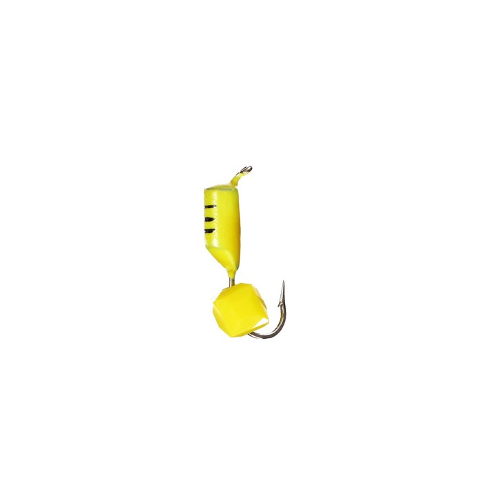 Мормышка Столбик с "Сырным" кубиком (лимонный), вес 1 г, размер 3 - Фото 1