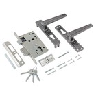 Замок врезной Птимаш ЗВ4-3.01, с ручками, цвет серебро - Фото 2