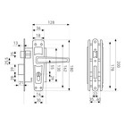 Замок врезной Птимаш ЗВ4-3.01, с ручками, цвет серебро - Фото 3
