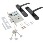 Замок врезной Птимаш ЗВ9-4.08, с ручками, черный - Фото 2