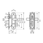 Замок врезной Птимаш ЗВ9-4.08, с ручками, черный - Фото 3