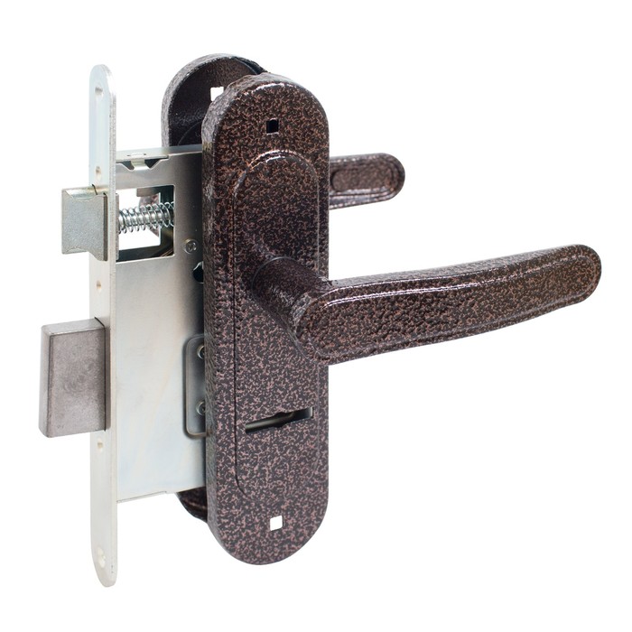 Замок врезной Птимаш ЗВ9-4.03, с ручками, цвет медь - Фото 1