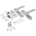 Замок врезной Птимаш ЗВ9-4.03, с ручками, цвет хром  (артикул 10245534)  большой выбор товаров оптом и в розницу по низким ценам с доставкой