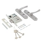 Замок врезной Птимаш ЗВ9-4.07, с ручками, с пружиной, цвет хром  (артикул 10245541)  большой выбор товаров оптом и в розницу по низким ценам с доставкой