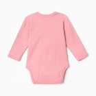 Боди с длинным рукавом, цвет розовый, рост 68 см - фото 23445816