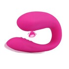 Вибратор для пар с вакуумно-волновой стимуляцией клитора,10 режимов, с пультом ДУ, розовый - Фото 3