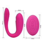 Вибратор для пар с вакуумно-волновой стимуляцией клитора,10 режимов, с пультом ДУ, розовый - Фото 2