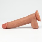 Вибратор реалистичный, фрикции, 10 режимов, нагрев 39 °С, пульт ДУ, 23×4.2 см, телесный - Фото 10