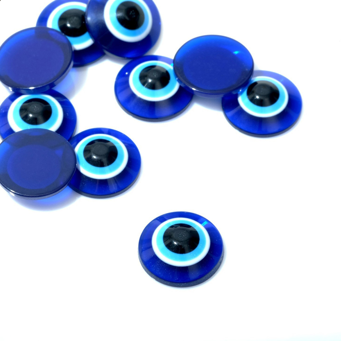 Полубусина «Глаз» d=6 мм (набор 10 шт.), цвет синий