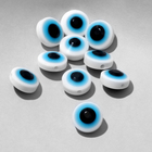 Бусина «Глаз» плоский, 1×1×0,6 см, (набор 10 шт.), цвет бело-голубой - фото 320778107