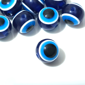Бусина «Глаз» круглый, 1,7×1,7×1,7см, (набор 10шт), цвет синий