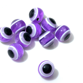 Бусина «Глаз» круглый, 1×1×1 см, (набор 10 шт.), цвет фиолетовый