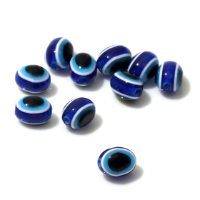 Бусина "Глаз" овальный, 0,8*0,6*0,6см, (набор 10шт), цвет синий