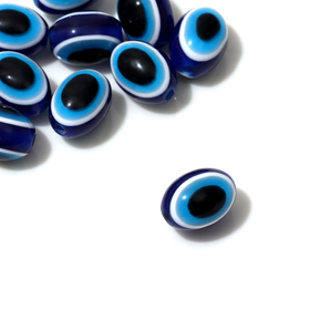 Бусина "Глаз" овальный, 1,2*0,9*0,9, (набор 50шт), цвет синий