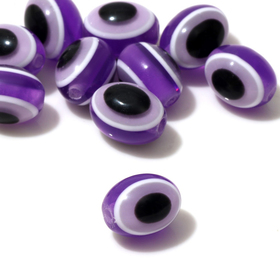 Бусина "Глаз" овальный, 1,2*1,1*1,1см, (набор 10шт), цвет фиолетовый