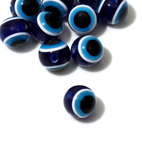 Бусина "Глаз" овальный, 1,2*1,1*1,1см, (набор 10шт), цвет синий