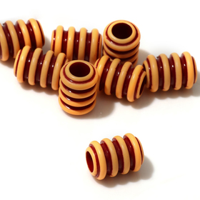 Бусина "Спираль", 1,4*1*1см, набор 10шт, цвет коричневый