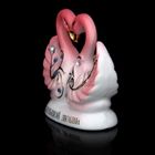 Сувенир керамика "2 лебедя "Большой любви" розовый, со стразами, 7х7х3 см - Фото 3