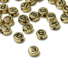 Бусина из акрила «Буквы русские» МИКС, 7×4 мм, набор 10 г, цвет золото - фото 320778193