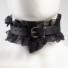 Эротический БДСМ набор с черным кружевом, чёрный, экокожа, 9 предметов - Фото 5