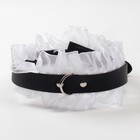 Эротический БДСМ набор с белым кружевом, чёрный, экокожа, 9 предметов - Фото 21